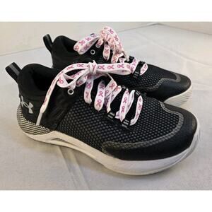 Under Armour Women's 6.5 Athletic Shoes- Sisterhood- Cancer Awareness Shoelaces